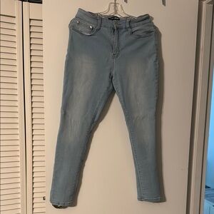 Skinny blue jeans